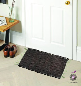 Home Berry Brown Cotton Door Mats Set Of 1 (12 Inch X 1