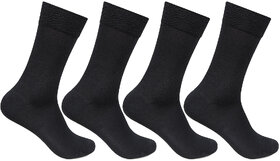 Bonjour Men's Multicolor Cotton Calf Length Socks Pack of 4