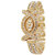 American Diamond Oval Studded Wrist Bracelet Cum Quartz Watch - Women