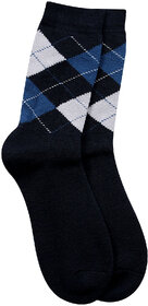 Bonjour Mens Woolen Argyle pattern Socks in 4 Colour-Navy