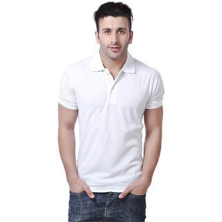 Concepts White Poly Cotton Polo Tshirt