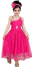 Kbkidswear Girl'S Solid Design Fashion Neck Gown Dress