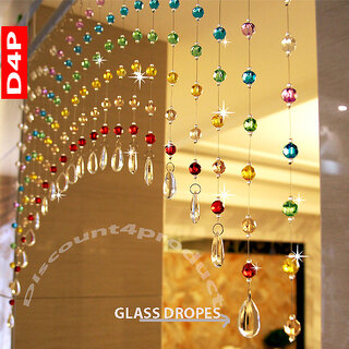 Discount4product Acrylic Crystal Bead And Glass Drops Arch Shape Rainbow Curtain For Partition Spaces Wedding Home Hotel
