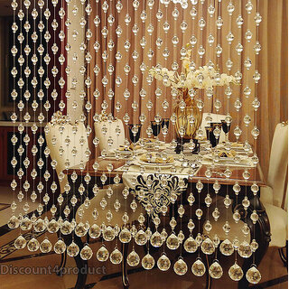 Discount4Product Home Decors Porch Partition Acrylic Crystal Bead 2 Meter Height Curtain,Transperent