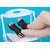 Estatos Black Mesh Style Buckle Closure Ankle Strap Open Toe Flats