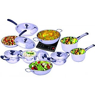 Stainless steel induction cookware set-of-9 gift pack