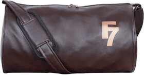Dark Brown Leatherite Gym Bag by Fashion 7