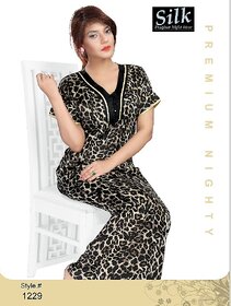 Night Wear for Women Floral Printed Nightie Long Sleep Dress Daily Bedroom Black Maxi 1229 Gown