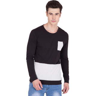                       PAUSE Multi Solid Cotton Round Neck Slim Fit Full Sleeve Men's T-Shirt                                              