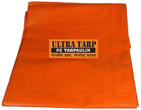 UltraTarp PE Tarpaulin (06 ft x 09 ft) - 180 GSM Orange 100 Pure Virgin UV Treated