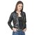 Raabta Fashion Biker Black Faux Leather Jacket