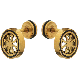                       Sanaa Creations Metal Stud Earring For Men (Gold) Daily/Party Wear Stylish Fashion Jewellery for Men/Boys/                                              