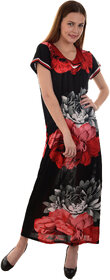 Senslife Women Satin Nightwear Sleepwear Long Nighty Sl029