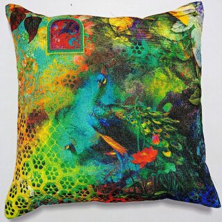 Moolnyasa Digital Printed Cushion Cover (16X16) SET OF 5 PCS  (Multicolored)