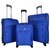 Timus Upbeat Spinne 4 Wheel Strolley Suitcase SET OF 3 Expandable  Cabin and Check-in Luggage - 28 inch (Blue)