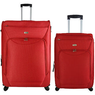 Timus Upbeat Spinner Red 65 & 75 cm 4 Wheel Strolley Suitcase SET OF 2 Expandable  Check-in Luggage - 28 inch (Red)