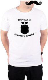 Mooch Wale Dont Hate Me Because Im Beardiful White Quick-dri T-shirt For M