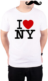 Mooch Wale I Love New York  White Quick-Dri T-shirt For Men