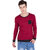 PAUSE Maroon Solid Cotton Round Neck Slim Fit Full Sleeve Men's T-Shirt