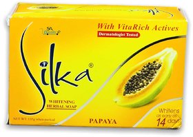 Silka Papaya Whitening Herbal Soap 135g (Pack Of 1)