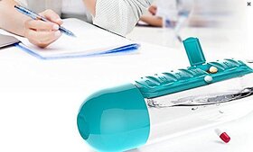 Right Traders 2 In 1 600ml Water Bottle With Weekly 7 Day Pill Medicine Tablet Organizer Box