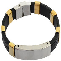Sanaa Creations Mens Style Stainless Steel Multicolor Silicone Mens Bracelet New Year Special offer for Men  Boys