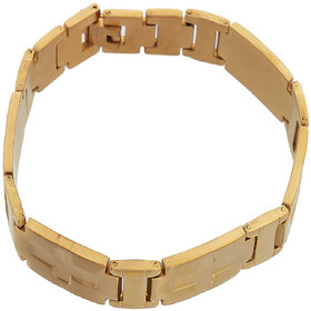 Sanaa Creations Valentine Special Gold Cross Strand Alloy Bracelet for men