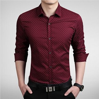 Buy Spy key Mehroon dotted Shirt Online @ ₹449 from ShopClues
