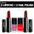 Laperla 2 Lipstick  Nail Paint Makeup Combo Set of 4