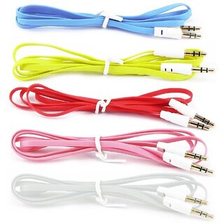 Sketchfab Flat Aux cable 3.5 jack for all mobile and music system-assorted color
