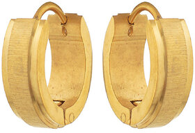 Sanaa Creations Gold Alloy Hoop Earrings for Men