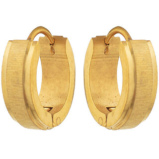 Sanaa Creations Gold Alloy Hoop Earrings for Men