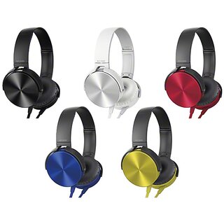 KSJ Extra Bass Over the Ear MDR-XB450 Wired Headphones with Mic - Assorted Colors
