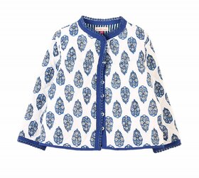 Girls Printed Reversible Quilted Jacket
