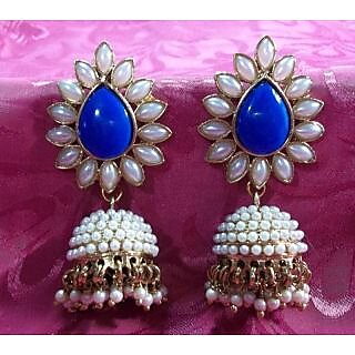 Aashiqui 2 dark blue pearls jhumka earrings