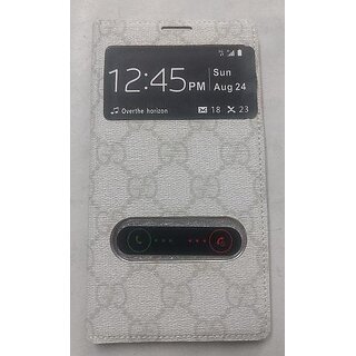                       Designer Leather Flip Cover with Caller ID  for Samsung Galaxy Note 2                                              