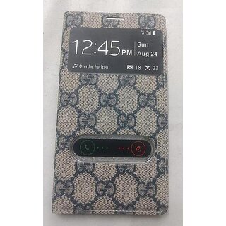                       Designer Leather Flip Cover with Caller ID  for Samsung Galaxy Note 2                                              