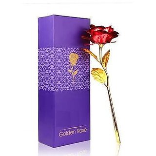 24K Red  Golden Rose With Gift Box And a Nice Carry Bag - Best Gift to Express love on Valentine's Day