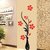 Walltola Wall Stickers Red Flowers with Vase Home Office Decoration Vinyl (PVC Vinyl ,40 x 120, Multicolor)