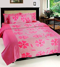 Choco Creation pink frooti flower bedsheet