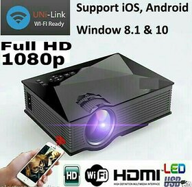 1M WIFI 1080p HD Video Projector 1200 Brightness With HDMI/VGA/USB/SD/AV/DLNA/MIRA CAST Support