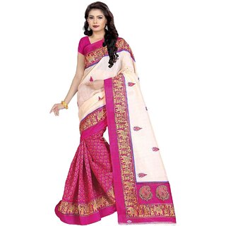 Svb Sarees pink Colour Bhagalpuri Silk Sarees With blouse