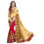 Ruchika Fashion Beige & Red Georgette Embroidered Saree With Blouse