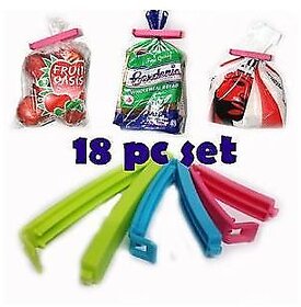 Right Traders Set of 18 Bag clips  Food Snack Bag Pouch Clip Sealer