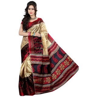 Svb Sarees Red Colour Art silk Saree Without blouse Piece