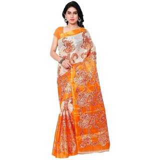 Svb sarees Yellow colur Art silk sarees without blouse piece
