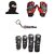 Combo Pack For Fox Knee  Elbow Guard +Gloves Red-XL+Face Mask With Key Chain