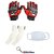 Combo Pack For Pro Biker Gloves Red-XXL+Arm Sleeve-Cream  Pollution Mask-White With Key Chain