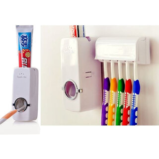 Automatic Toothpaste Dispenser And Tooth Brush Holder Set s4d0