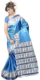 Sharda creation  Blue Art Silk Saree Without Blouse Piece